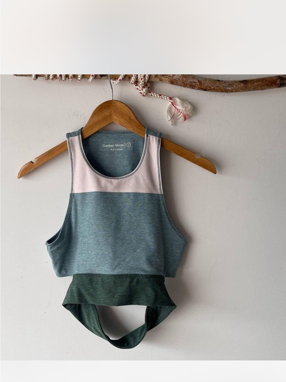 Outdoor Voices Colorblock Crop Tank - Blue & Teal Green